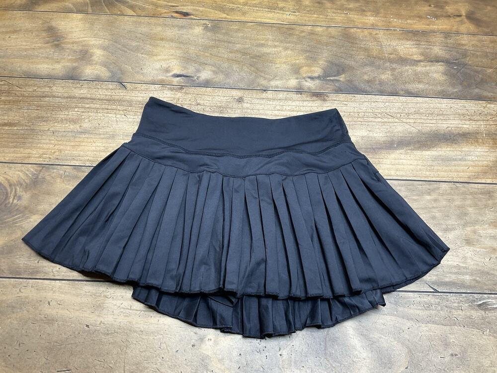 GOLD HINGE Pleated Tennis Skirt Skort Womens Black Preppy Pickleball Size Small